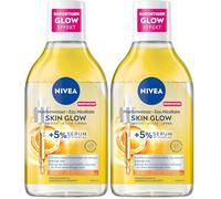 NIVEA Skin Glow, tonico per il viso con complesso di amminoacidi, vitamina C e vitamina E, struccante per il trucco impermeabile, detergente micellare con 5% siero per la pelle stanca (400 ml)