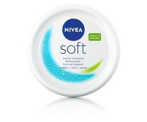 Nivea Soft 200 ml, Crema idratante corpo, viso mani multiuso con Vitamina E e Olio di Jojoba