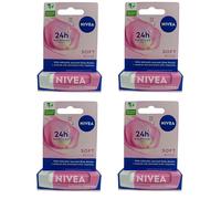 NIVEA - Soft Rose Caring Lip Blam - 4.8g (4ea) Set