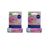 NIVEA - Soft Rose Caring Lip Blam - 4.8g Duo Set
