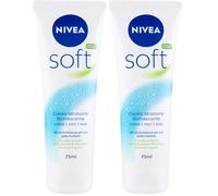 NIVEA Soft Tubo 75 ml, Crema idratante corpo, viso e mani dalla texture leggera ad assorbimento rapido, Crema multiuso arricchita con Vitamina E e Olio di Jojoba per una pelle fresca e luminosa