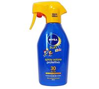 NIVEA SUN Maxi Spray Solare Kids Protect & Play FP30 in flacone spray da 300 ml, Protezione solare per bambini resistente all'acqua, crema solare per pelli delicate