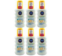 Nivea Spray Solare Per Bambini E Neonati SPF 50+ 6 X 200Ml Protezione UVA/UVB