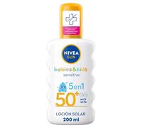 NIVEA SUN Babies & Kids Sensitive Spray Solare FP50+ (1 x 200 ml), protezione solare per bambini, protezione solare molto alta per ridurre il rischio di allergie solari