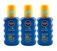 Nivea Sun Bambini Protect & Play 3 X 200ml Spray Solare LSF30 Impermeabile -per
