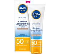 NIVEA SUN Crema solare colorata per il viso SPF 50, crema solare opaca per il viso, crema solare colorata per pelli medie, protezione solare opaca UV (50 ml)
