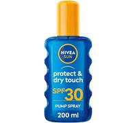 NIVEA SUN Crema Solare Spray Protect & Dry Touch SPF30 200 ml, Crema solare 30 trasparente e resistente all'acqua, Protezione solare 30 in pratico flacone in spray adatto per l'attività sportiva