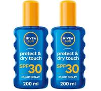 NIVEA SUN Crema Solare Spray Protect & Dry Touch SPF30 200 ml, Crema solare 30 trasparente e resistente all'acqua, Protezione solare 30 in pratico flacone in spray adatto per l'attività sportiva