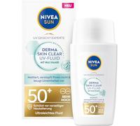 NIVEA SUN Derma Skin Clear - Crema solare SPF 50+, protezione solare non grassa, con complesso anti-impurità e niacinamide, per il viso UV SPF 50+, 40 ml