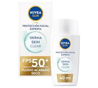 NIVEA SUN Derma Skin Clear Fluido Protezione Solare Viso FPS 50+ (1 x 40 ml), Crema Solare Viso Ultra Leggero con Effetto Opaco, Protezione Solare Anti Infezione