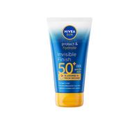 NIVEA SUN Protect & Hydrate Invisible Finish SPF 50+ 150 ml, Crema solare 50+ ad assorbimento rapido e dal finish invisibile, Protezione solare 50+ resistente all'acqua con Acido Ialuronico idratante