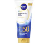 NIVEA SUN Kids crema solare SPF 50+, protezione solare extra impermeabile con pantenolo, vitamina C ed E, crema solare senza profumo, Daily UV Protection Sensitiv (100 ml)