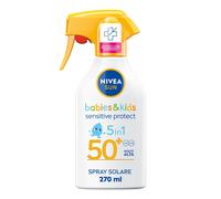 NIVEA SUN Kids Maxi Spray Solare Sensitive Protect & Play SPF 50+ 270 ml, Crema