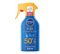NIVEA SUN Kids Protect & Care SPF 50+ Trigger Spray (270 ml), crema solare resistente all'acqua, crema solare per bambini, fornisce protezione UVA + UVB istantanea ed efficace