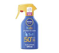 NIVEA Sun Kids Protect & Care SPF 50+ Trigger Spray (270 ml), spray solare resistente all'acqua per bambini, crema solare per una protezione immediata ed efficace dai raggi UVA/UVB