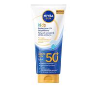 NIVEA SUN Kids Protezione UV Quotidiana SPF 50+ 100 ml, Crema solare 50 bambini per viso e corpo, Protezione solare 50 bambini extra resistente all'acqua, Per pelli sensibili, Senza profumo