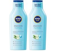 NIVEA SUN Latte Doposole Hydrate in maxi flacone da 400 ml, Crema doposole con aloe vera bio e acido ialuronico, Crema corpo idratante ad azione rinfrescante e lenitiva (Confezione da 2)