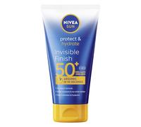 NIVEA SUN Latte solare invisibile Finish Protect & Hydrate SPF 50+ 150 ml - Crema solare resistente all'acqua - protegge e idrata - Alta protezione viso e corpo