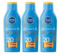 Nivea Sun Latte Solare Protect & Bronze FP20 200 ml, Crema solare 20 p