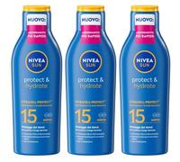 Nivea Sun Latte Solare Protect & Hydrate SPF15 200 ml, Crema solare 15