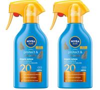 NIVEA SUN Maxi Crema Solare Spray Protect & Bronze FP 20 270 ml, Crema Solare 20 per Un'abbronzatura Dorata, Intensa e Uniforme, Protezione Solare 20 in Pratico flacone in spray (Confezione da 2)