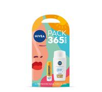 NIVEA SUN Pack 365 giorni protezione solare viso, NIVEA SUN Fluido Diario invisibile Protezione solare viso FPS 50+ (1 x 40 ml) + Liposan Sun Protect FPS 50 (1 x 4,8 g)