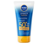 NIVEA SUN Protect & Hydrate Invisible Finish SPF 50+ 150 ml, Crema solare 50+ ad assorbimento rapido e dal finish invisibile, Protezione solare 50+ resistente all'acqua con Acido Ialuronico idratante