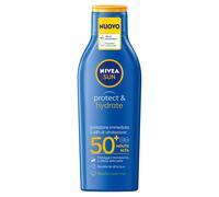 NIVEA SUN Protect & Hydrate SPF 50+ 200 ml, Crema solare 50+ idratante 48h ad assorbimento rapido, Protezione solare 50+ resistente all'acqua arricchita con Vitamina C e Acido Ialuronico