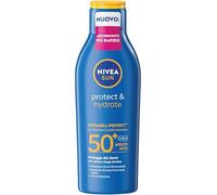 Nivea Sun Latte Solare Protect & Hydrate Crema Idratante Resistente all'Acqua SPF 50+ - Flacone da 200ml