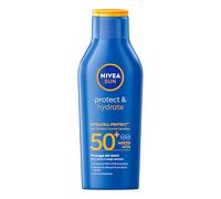 NIVEA SUN Protect & Hydrate SPF 50+ 200 ml, Crema solare 50+ idratante 48h ad assorbimento rapido, Protezione solare 50+ resistente all'acqua arricchita con Vitamina C e Acido Ialuronico