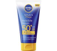 NIVEA SUN Protezione e cura Invisible Finish SPF 50+, protezione solare impermeabile con acido ialuronico, protezione solare ad assorbimento rapido per un'umidità intensa senza residui bianchi (150