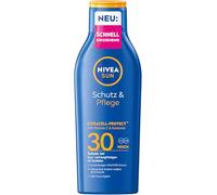 NIVEA SUN Protezione e cura, lozione solare SPF 30, protezione solare impermeabile con vitamina C e acido ialuronico, protezione solare ad assorbimento rapido per 48 ore di umidità senza pellicola