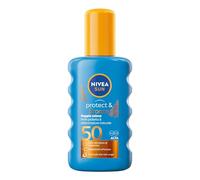 NIVEA SUN Spray Protect & Bronze SPF 50 200 ml, Crema solare 50 spray abbronzante corpo, Protezione solare 50 con attivatore di Melanina acceleratore abbronzatura, Resistente all'acqua, Non unge