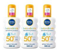 Nivea Sun Spray Solare Kids Sensitive Protect FP50+ 200 ml, Crema sola