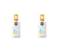 NIVEA SUN Spray Solare Kids Sensitive Protect & Play FP 50+ 200 ml, per Bambini e Neonati dai 6 Mesi in su, in Pratico Flacone Spray (Confezione da 2)
