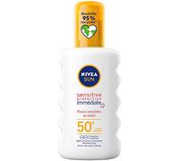 NIVEA Sun Spray solare Sensitive protezione istantanea SPF 50+ (1 x 200 ml), adatto per pelli sensibili, protezione solare leggera e senza grassi