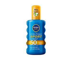 Nivea Sun UV Dry Protect SPORT - Spray solare trasparente SPF 50, resistente al sudore e extra impermeabile, 1 x 200 ml