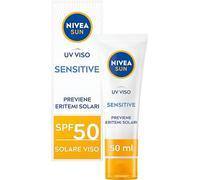 NIVEA SUN UV Face Sensitive Crema Solare Viso, SPF 50, 50 ml | Crema Solare Viso Pelli Sensibili con Estratto di Liquirizia e Vitamina E, Protezione UV, Senza Profumo, Texture Non Oleosa