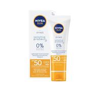 NIVEA Sun UV Face Sensitive SPF 50 Sunscreen Cream, Fragrance-Free Face Sun Protection for Sensitive Skin, formula leggera non greasy con protezione UVA/UVB, crema solare Daily Face