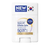 NIVEA SUN UV Viso Specialist Stick UV Effetto Seta SPF 50+ 15 g, Stick solare 50 viso per un'applicazione on-the-go, Protezione solare viso ultra-leggera e invisibile, Skincare coreana senza profumo
