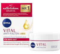 NIVEA Vital, Antirughe, Intensiv Plus, cura diurna, SPF 15, cura del viso per pelle matura con olio di argan naturale e calcio, crema da giorno con SPF per un'idratazione intensa (50 ml)