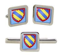 Nivernais (Francia) Quadrato Gemelli E Fermacravatta Set