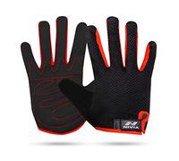 NIVIA Cross Training Full Finger Gym Gloves (Black/Red, Size - Large) for Men | Material - Leather Weight Lifting | Training Gym Workout | Crossfit | Pull-ups | Strong Grip Gym Gloves