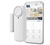 Nivian Allarme per porta intelligente WiFi, sensore magnetico per porte, wireless con app mobile, notifiche in tempo reale, pulsante manuale, sirena 100dB