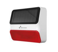 Nivian - Sirena wireless ad alimentazione solare compatibile con allarme Nivian - Adatta per esterni - Avviso luminoso e sonoro da 100 dB - Include batteria - Installazione semplice