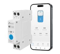 Nivian Smart Home - Interruttore guida DIN WiFi con misuratore di consumo - Controllo remoto tramite app, protezione elettrica 1-63 A, automazioni, Alexa e Google
