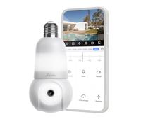 NIVIAN Telecamera di sorveglianza WiFi Tipo Lampadina E27 2K - Movimento a 360° con Audio, Luce, Riconoscimento e Monitoraggio Umano-Visione Notturna, Compatibile con Alexa, Google Home, Tuya App
