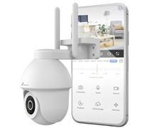 NIVIAN - Telecamera PTZ WiFi 2.4 Ghz Half4K 2560 x 1440, visione notturna a colori, rilevamento del movimento e umano, compatibile con Alexa e Google Home, controllo app tua, immagine Super HD 2.5 k