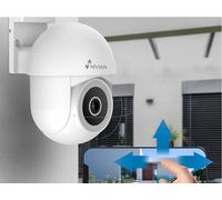 NIVIAN Telecamera WiFi Esterno 2K SUPERHD PTZ - Sorveglianza 360°, Visione Nott.