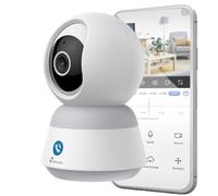 NIVIAN Telecamera WiFi Interna 2K 4MP, visione a 360° con IA e auto-tracking, au